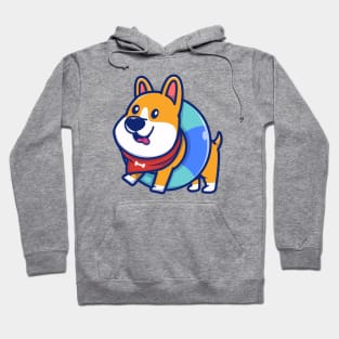 Cute Corgi With Swim Ring Hoodie